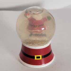 Trim A Home 2.5in Santa Snow Globe Red Wood Base Christmas Table Decor